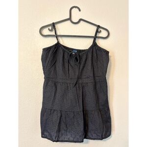 Old Navy | Texture Dotted Lightweight Cami Top with Tie Blouse (Black)